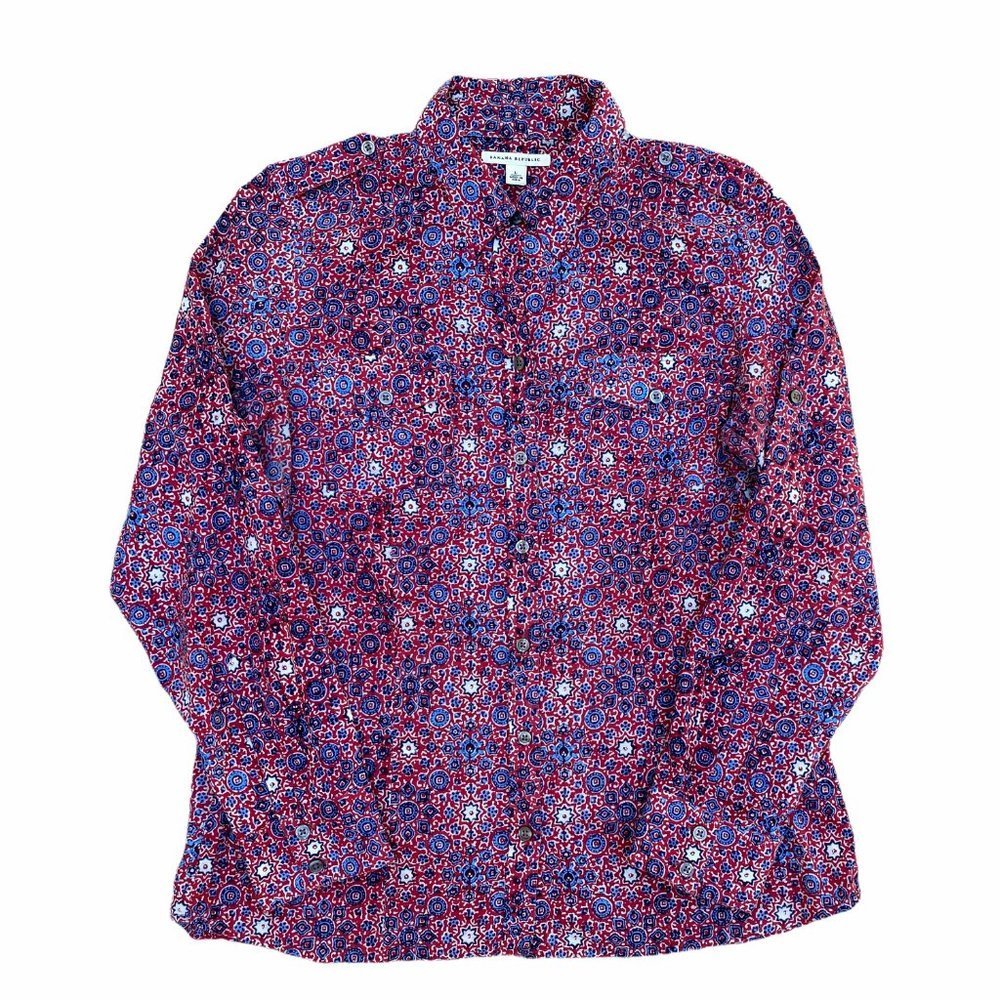 Banana Republic Multi Print Long Sleeve Blouse Top​